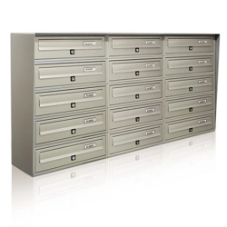 vendita online Casellario postale 15 posti orizzontale esterno - slim Cassette postali, bacheche e casellari Alubox